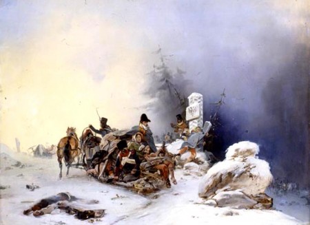 The flight of the French with families from Russia, by Bogdan Willewalde.